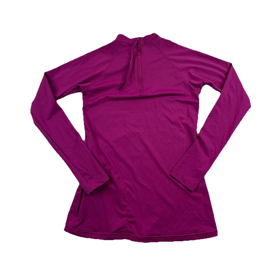 Athleta Running Pullover Long Sleeve Rear 1/4 Zip Womens S Purple Pink Pocket